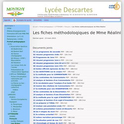 Les fiches méthodoloqiques de Mme Réalini - Le lycée Descartes de Montigny le Bretonneux