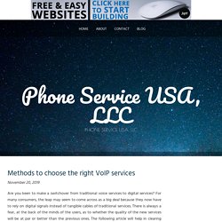 Methods to choose the right VoIP services