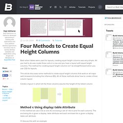 Four Methods to Create Equal Height Columns
