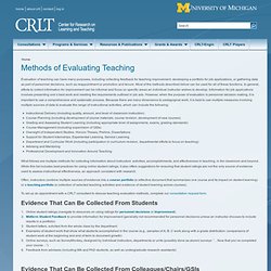 Methods of Evaluating Teaching