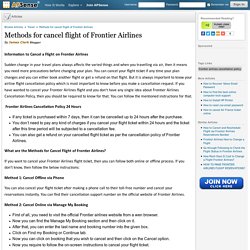 Methods for cancel flight of Frontier Airlines