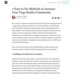 7 Easy to Do Methods to increase Your Yoga Studio Community