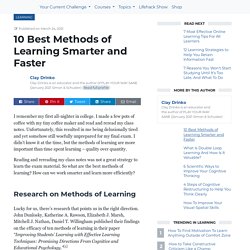 10 Best Methods of Learning Smarter and Faster