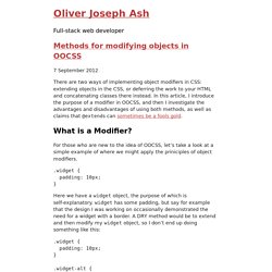 Methods for modifying objects in OOCSS – Oliver Joseph Ash