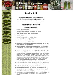 Methods of Drying Dill