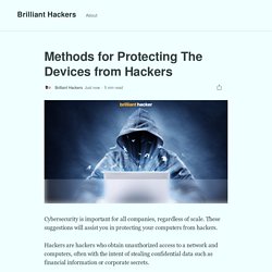Methods for Protecting The Devices from Hackers