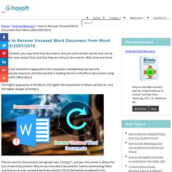 5 Methods to Recover Unsaved Word Document in Windows 10