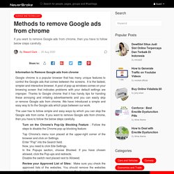 Methods to remove Google ads from chrome