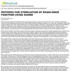 METHODS FOR STIMULATION OF BRAIN-WAVE FUNCTION USING SOUND