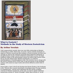 Methods in the Study of Western Esotericism