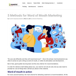 5 Methods for Word of Mouth Marketing