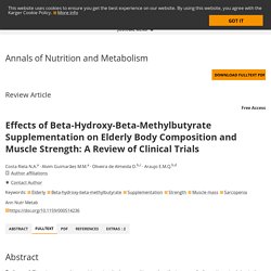 Effects of Beta-Hydroxy-Beta-Methylbutyrate Supplementation on Elderly Body Composition and Muscle Strength: A Review of Clinical Trials - FullText - Annals of Nutrition and Metabolism