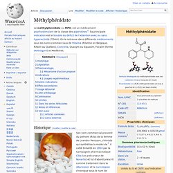 1954 Méthylphénidate ou Ritalin - amphétamine