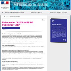 Fiche metier d'auxiliaire de puericulture