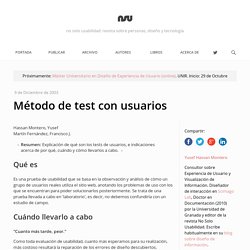 Método de test con usuarios