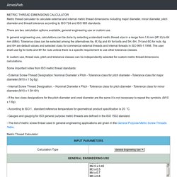 Metric Thread Calculator