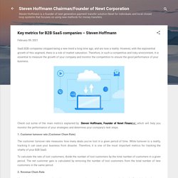 Key metrics for B2B SaaS companies – Steven Hoffmann