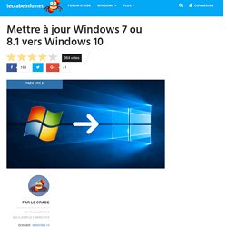 Mettre à jour Windows 7 ou 8.1 vers Windows 10