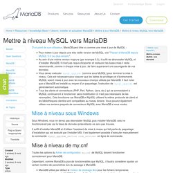 Mettre à niveau MySQL vers MariaDB