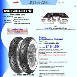 Metzeler ME880 Marathon White Wall Rear Tyre 170/80 B15 M/C