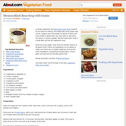 Mexican Black Bean Soup with Cumin - Easy Vegetarian Black Bean Soup Recipe - Quick Low fat bean soup
