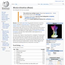 Mexico (GusGus album) - Wikipedia, the free encyclopedia