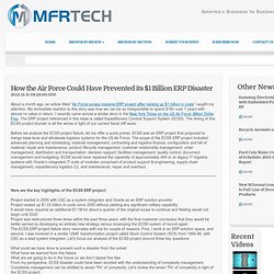 mfrtech - How the Air Force Could Have Prevented its $1 Billion ERP Disaster