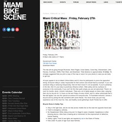 Miami Critical Mass : Friday, February 27th