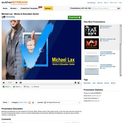 Michael Lax - Works in Education Sector