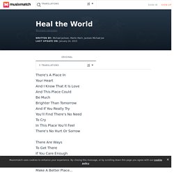 Michael Jackson - Heal the World lyrics