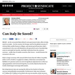 Can Italy Be Saved? - Michael Spence