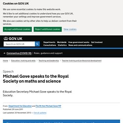 Michael Gove speaks to the Royal Society - The Department for Education