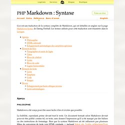PHP Markdown : Syntaxe