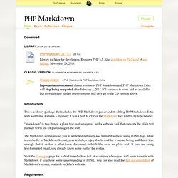 PHP Markdown