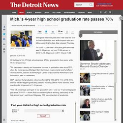 Michigan's 4-year high school graduation rate passes 78%