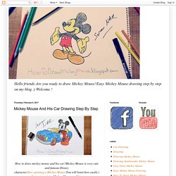 Mickey Mouse And His Car Drawing Step By Step