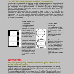 16mm film - converting 35mm lenses to use with 16mm