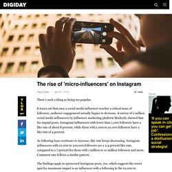 The rise of 'micro-influencers' on Instagram