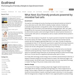What Next: Eco friendly products powered by microbial fuel cells