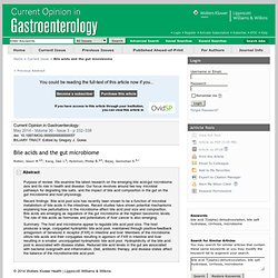 Bile acids and the gut microbiome : Current Opinion in Gastroenterology