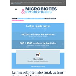 Le microbiote intestinal, acteur de la santé humaine - probiotiques-sante.fr