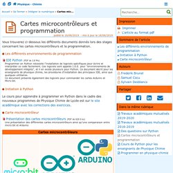 Cartes microcontrôleurs et programmation - Physique - Chimie