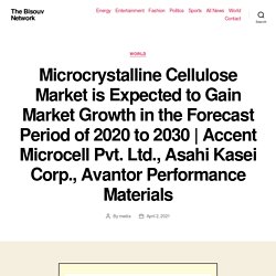 Microcrystalline Cellulose Market is Expected to Gain Market Growth in the Forecast Period of 2020 to 2030
