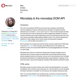 Microdata & the microdata DOM API