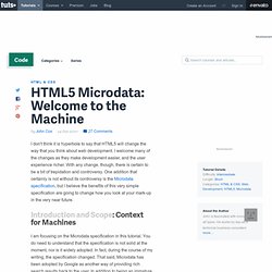 HTML5 Microdata: Welcome to the Machine