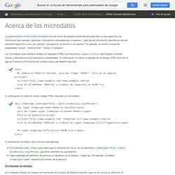Acerca de los microdatos - Ayuda de Herramientas para webmasters de Google