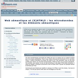 Web sémantique et HTML5 : les microdonnées et les éléments sémantiques