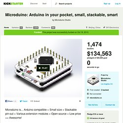 Microduino: Arduino in your pocket, small, stackable, smart by Microduino Studio