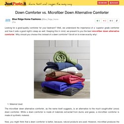 Down Comforter vs. Microfiber Down Alternative Comforter