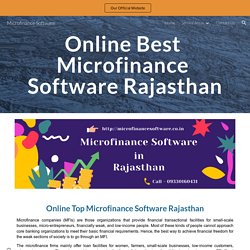 Microfinance Software - Online Best Microfinance Software Rajasthan